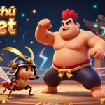 Experience the exciting trang chủ F8bet casino scene with sumo wrestlers and vibrant gaming elements.