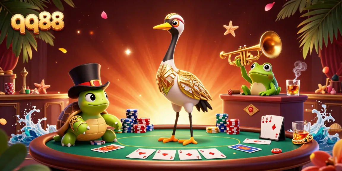Experience exciting gameplay at qq88 with a vibrant casino scene featuring poker chips and cards.