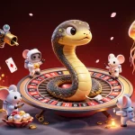 Watch luckywin explode with excitement as astronaut mice place bets on a cosmic roulette wheel!