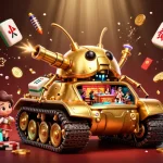 Experience the vibrant energy of sin88 with a colorful 3D casino scene featuring a golden beetle tank.